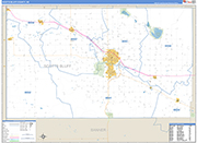 Scotts Bluff County Wall Map Basic Style
